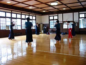 剣道部の練習風景
